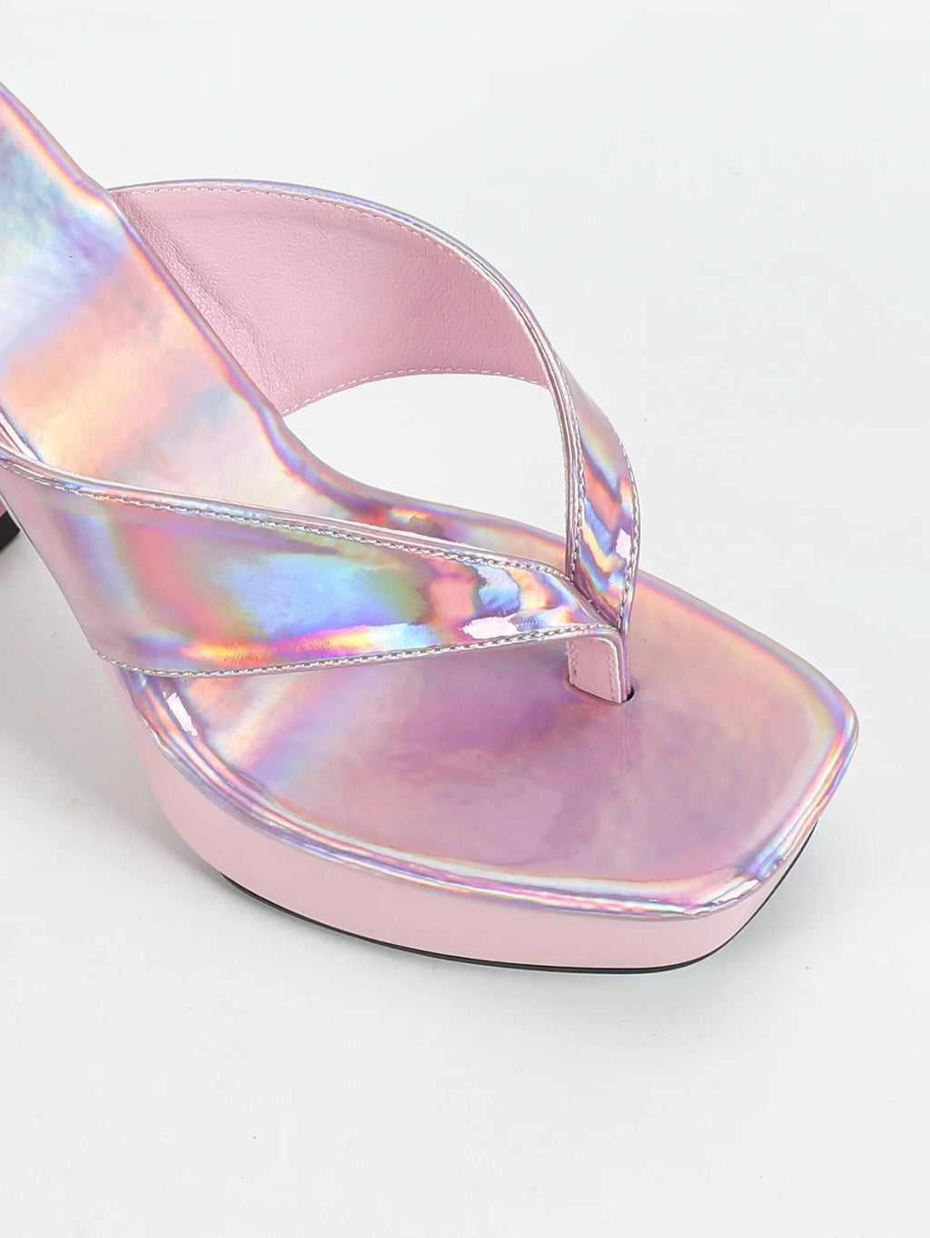 Sandales à bout carré pour femme – tongs d’été, chaussons estivaux, semelle épaisse 12 cm, mules à talons hauts avec séparateur d’orteil, chaussures noires d’extérieur pour femme