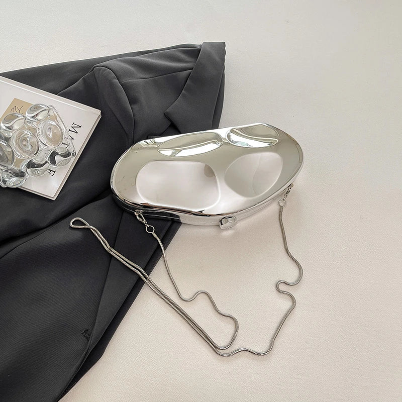 Sac à main en or pour femmes, pochettes à chaîne, mode géométrique, Mini bourse de soirée, boîte à bandoulière en acrylique de qualité, sacs à rouge à lèvres, 2025