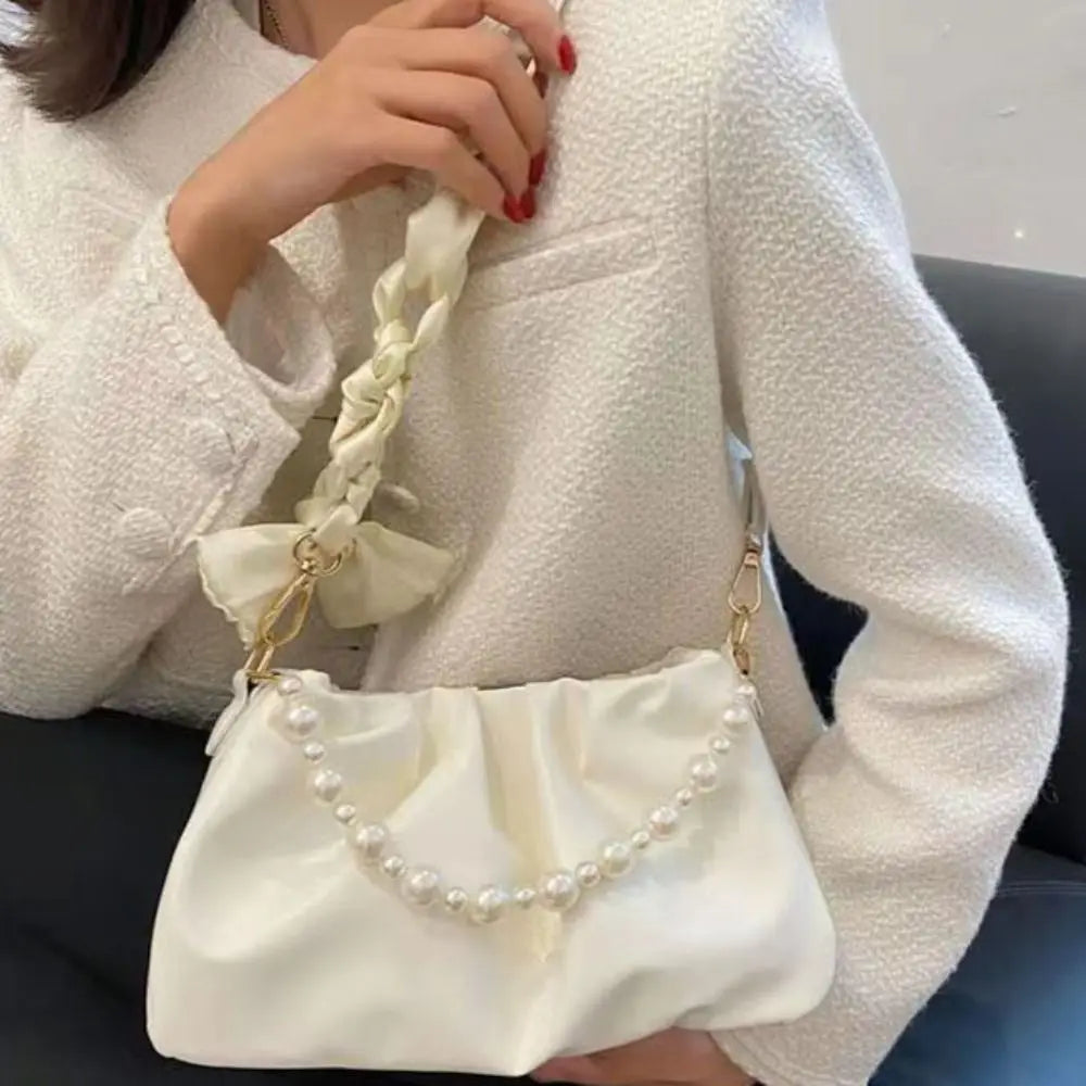 Sac à bandoulière nuage coréen Portable, petit sac à bandoulière de luxe en cuir PU, sac à bandoulière de luxe en perles douces