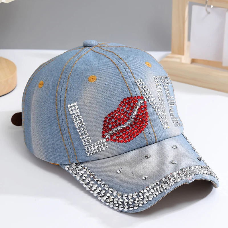 Casquette de Baseball réglable et respirante en strass pour femmes, casquette de sport décontractée à paillettes, chapeau en strass