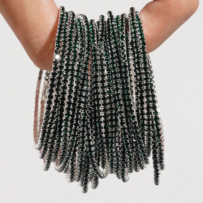 Bracelet élastique en strass et cristal pour femmes, 5 pièces, extensible, empilable, classique, bijoux quotidiens pour femmes