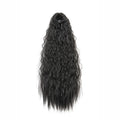 Queue de cheval synthétique longue et bouclée de 22 pouces, extension de cheveux à cordon de serrage, postiche noir à clipser pour femme