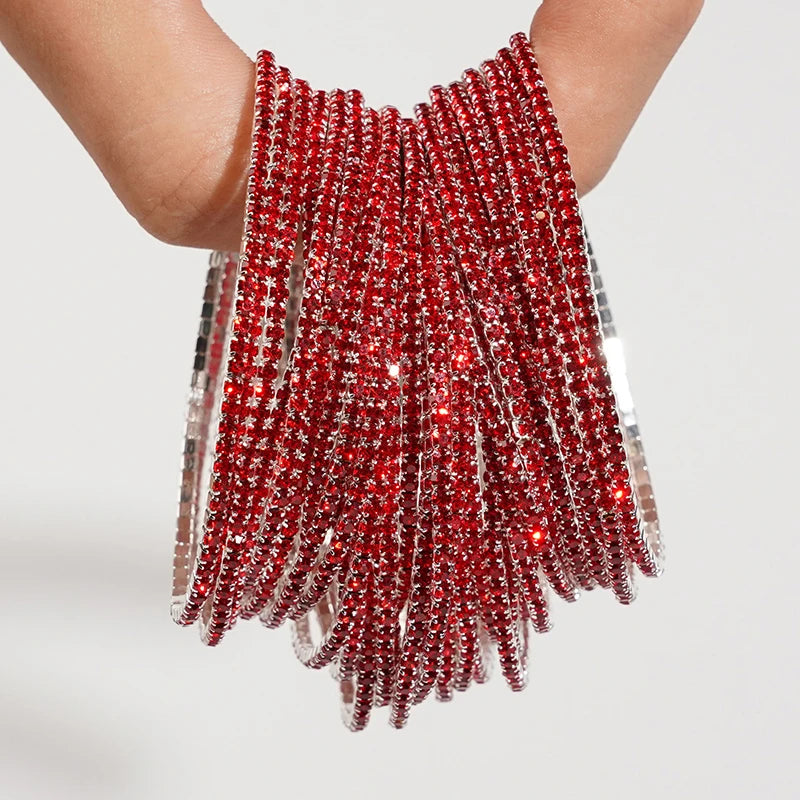 Bracelet élastique en strass et cristal pour femmes, 5 pièces, extensible, empilable, classique, bijoux quotidiens pour femmes