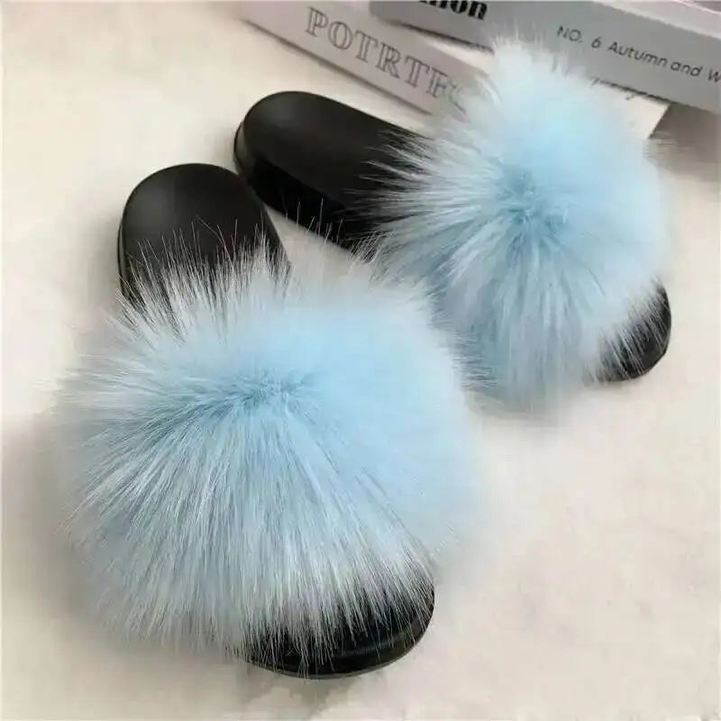 Chaussons d’été pour femme, mules fourrées d’intérieur. Tongs plates en peluche, sandales confortables et moelleuses pour femme, chaussures d’intérieur décontractées et douces pour la maison.
