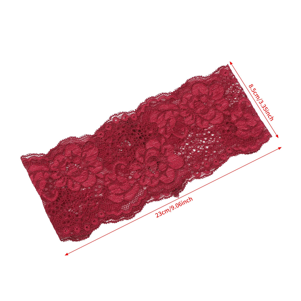 AWAYTR – bandeaux élastiques en dentelle de couleur unie, large nœud en tissu, accessoires pour cheveux pour femmes, couvre-chef de fête