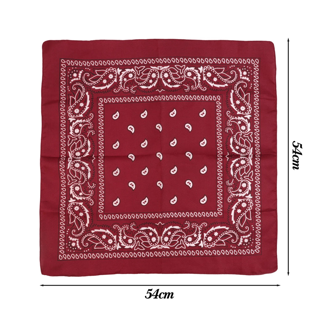 2025 mode femmes rouge Bandana écharpe filles enfants Punk carré Bandanas chapeaux bohème foulard bandeaux cheveux accessoires
