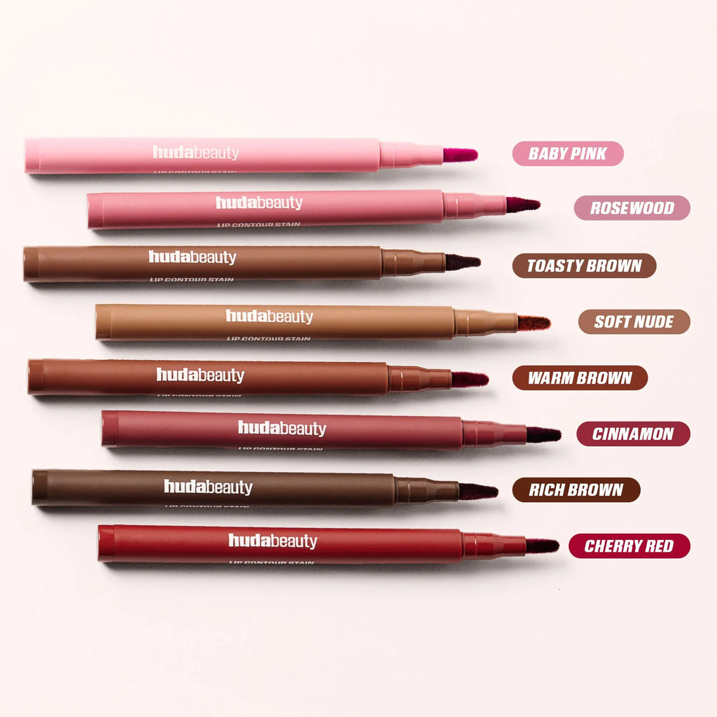 Crayon à lèvres HudaBeauty velours marron, couleur chair, mat, imperméable, tasse antiadhésive, rouge cerise, stylo de Contour des lèvres, maquillage pour femmes