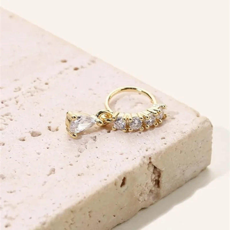 Cristal Zircon décor nez anneau cerceau pour femmes Piercing Nariz Cartilage boucles d'oreilles pendantes nez Piercing Septum bijoux