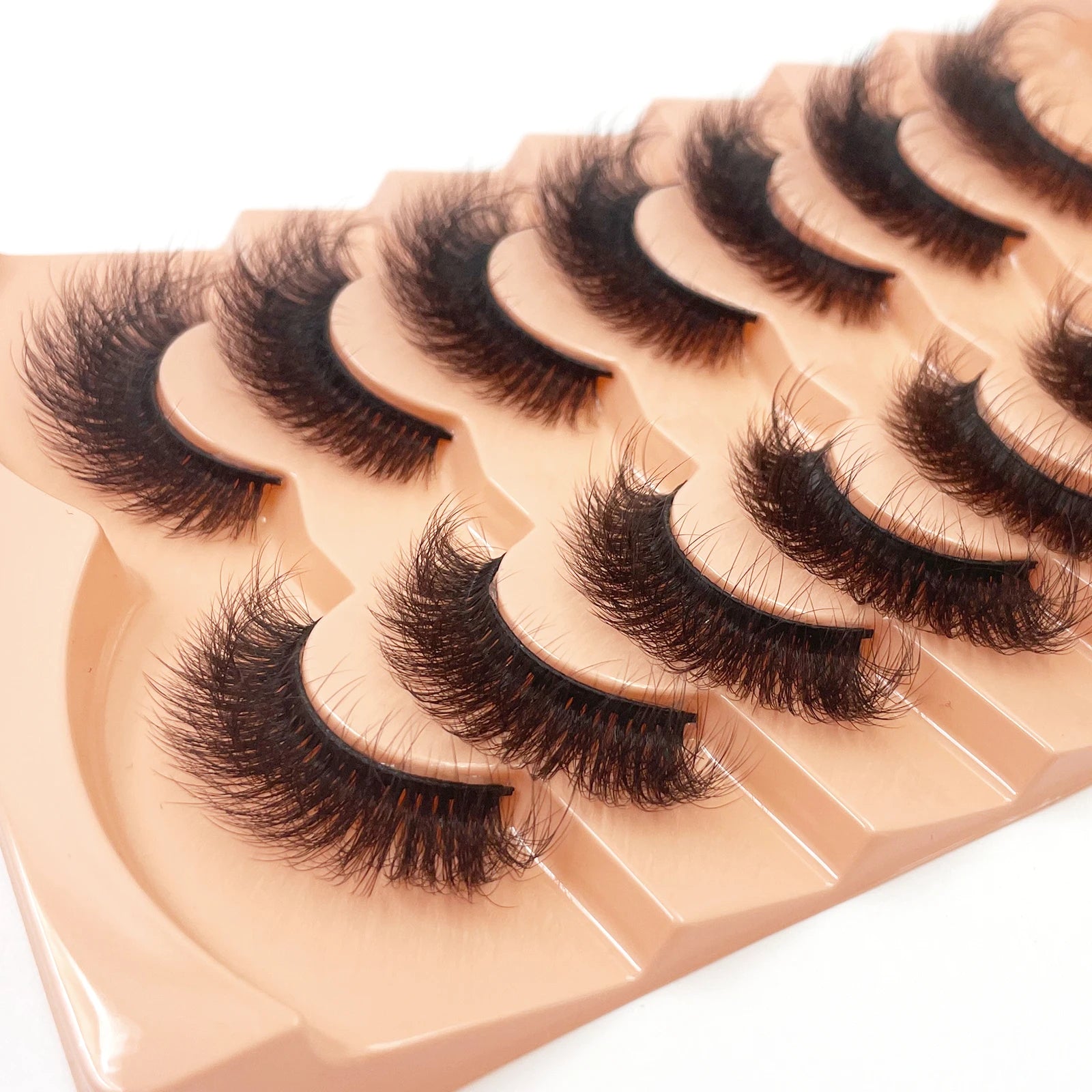Nouveau 7 paires de faux cils épais, simulation 3D en fourrure de vison, faux cils dramatiques, vente en gros, fabrication de faux cils pleine ligne