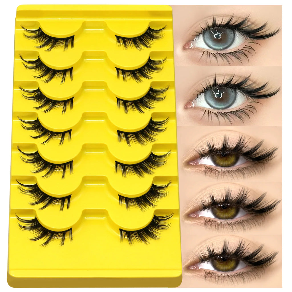 Groinneya Natural manga faux cils oeil de chat cils 3D dramatique martre douce extension de cils faux cils outil de maquillage