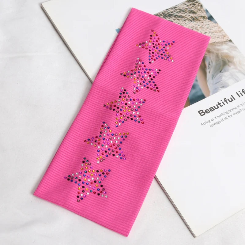 Bandeaux élastiques noirs simples pour filles, accessoires de cheveux doux et antidérapants, enveloppes de tête étoiles pour femmes, bandeau d'entraînement de Yoga