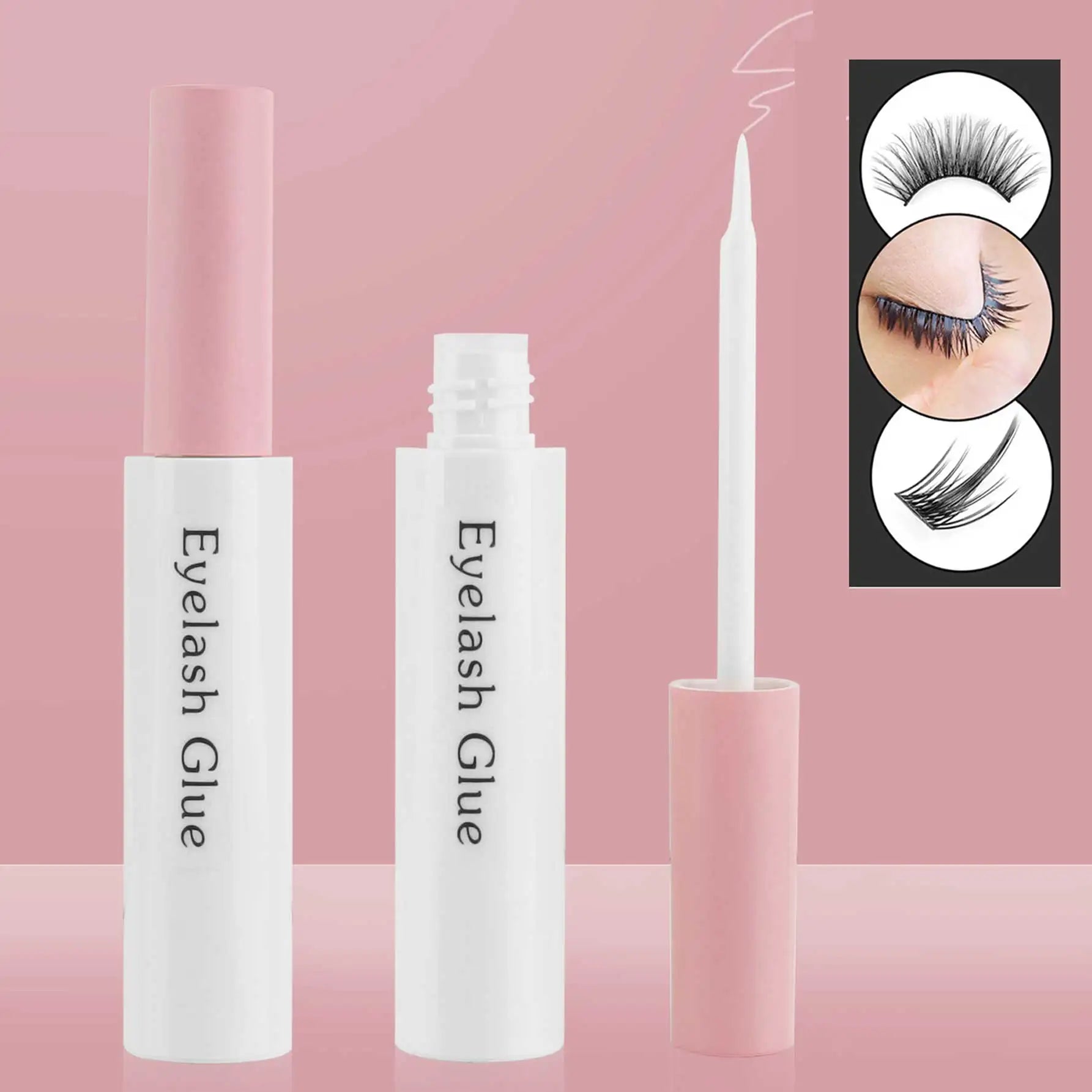olle pour faux cils auto-application – Colle pour cils à forte adhérence, longue tenue, séchage rapide et résistante à l’eau. Formule conçue pour faciliter la pose des faux cils, avec une bonne fixation durable.
