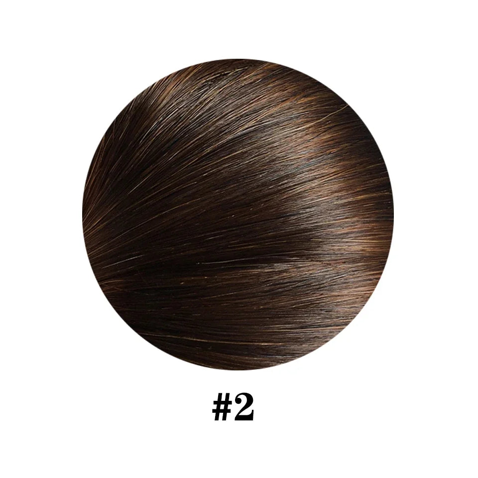 Queue de cheval droite en cheveux humains, extension 100 % cheveux humains vierges, à enrouler avec cordon de serrage, à clipser, noir naturel 1B pour femmes