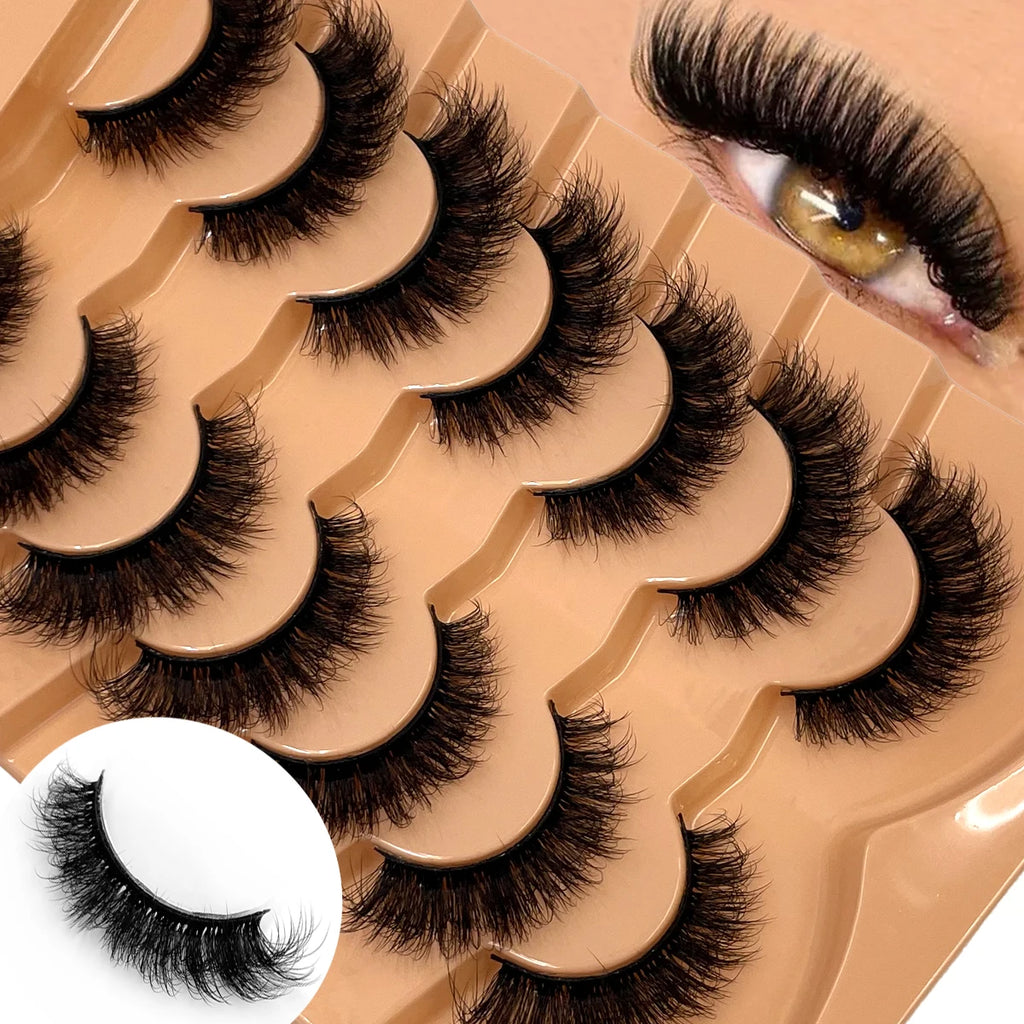 Nouveau 7 paires de faux cils épais, simulation 3D en fourrure de vison, faux cils dramatiques, vente en gros, fabrication de faux cils pleine ligne