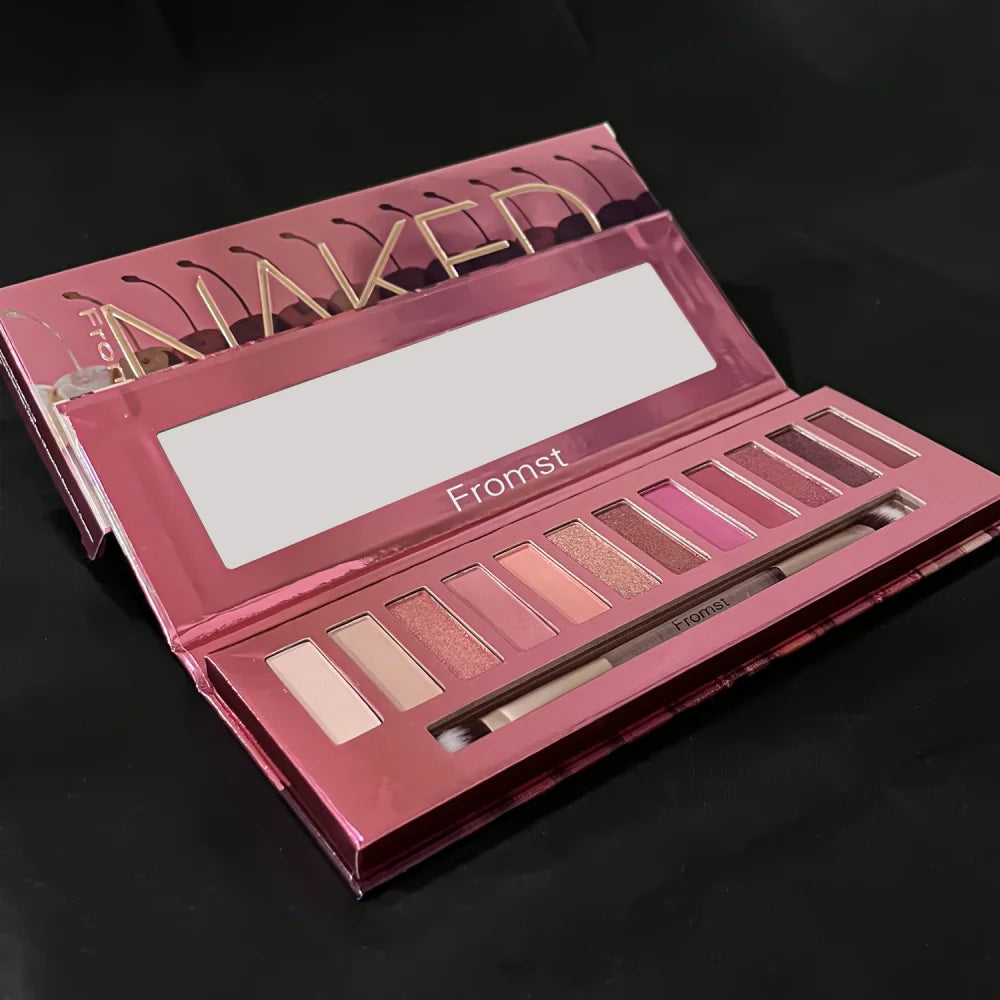 Palette de fards à paupières 12 couleurs, longue durée, maquillage facile, marron, rose