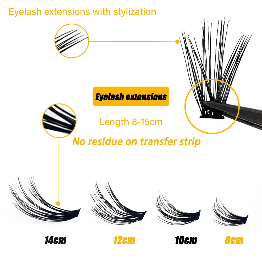 Extensions de cils en vison 20D/30D, 1 boîte/60 bouquets, extensions de cils naturels 3D russes, grappes de cils individuels, outils de maquillage, cils, cilia