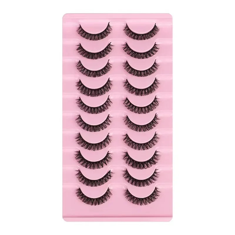 10 paires de Faux Cils 3D en vison, bande russe, dramatiques, maquillage, vente en gros, Extension de Faux Cils