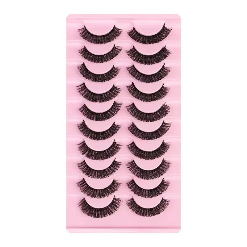 10 paires de Faux Cils 3D en vison, bande russe, dramatiques, maquillage, vente en gros, Extension de Faux Cils