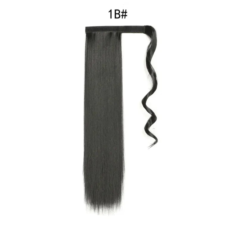 Extensions de Queue de Cheval Synthétiques pour Femme et Fille, Postiche Rond et Long