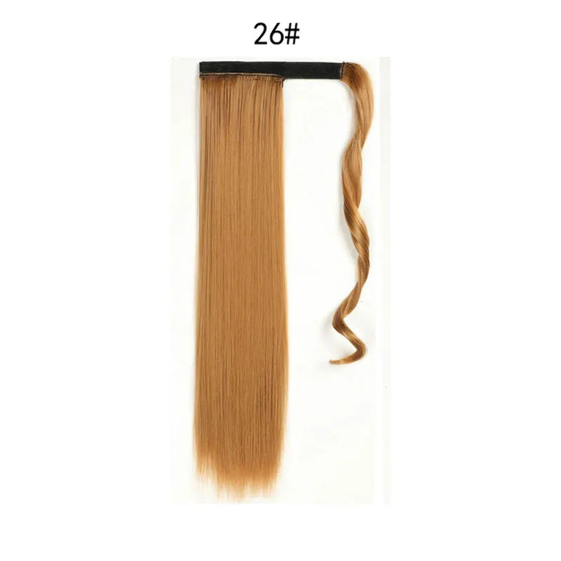 Extensions de Queue de Cheval Synthétiques pour Femme et Fille, Postiche Rond et Long