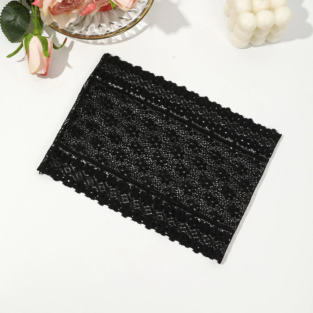 AWAYTR – bandeaux élastiques en dentelle de couleur unie, large nœud en tissu, accessoires pour cheveux pour femmes, couvre-chef de fête