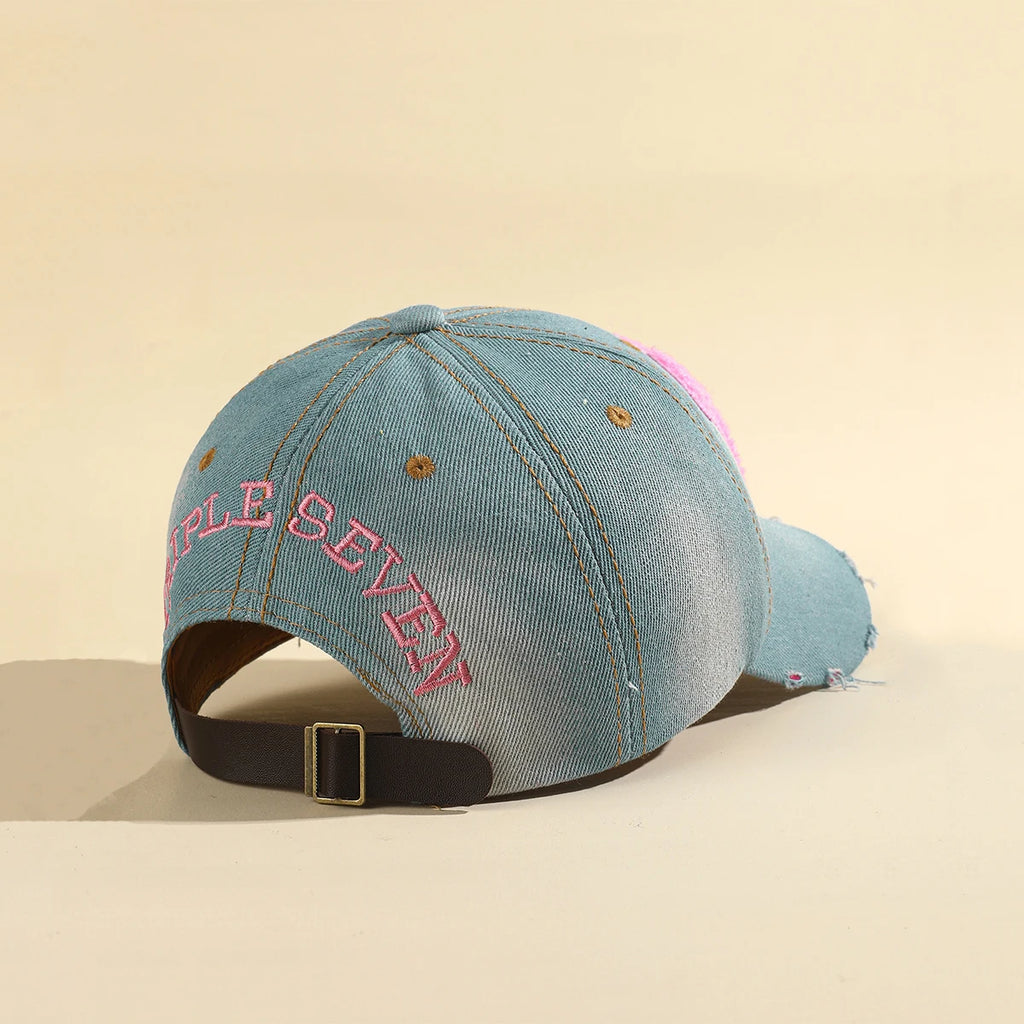Chapeau de Baseball de Cowboy perforé avec lettres brodées colorées, pare-soleil décontracté, adapté à un usage quotidien, printemps et automne