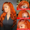 Perruque Lace Front HD 40 pouces 350Ginger Body Wave 13x4 13x6 en cheveux humains colorés pour femmes, pré-épilée, densité 250%