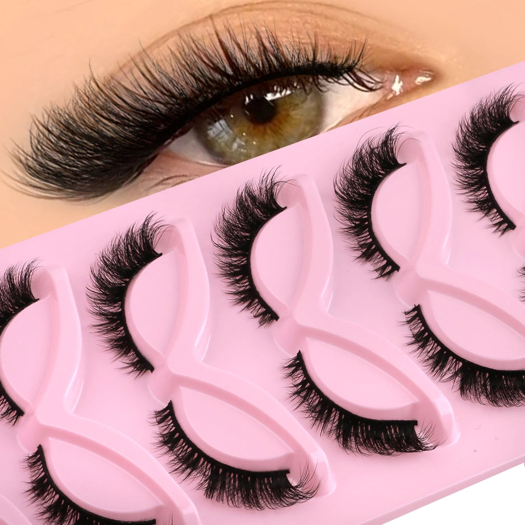 Veltrinay cils oeil de chat Faux cils naturels extrémité ailée oeil cils allongés Faux cils de vison Faux cils maquillage