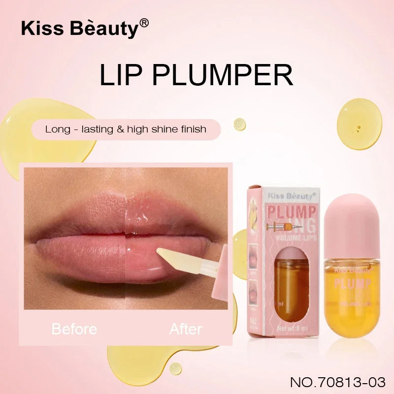 Huile repulpante longue durée pour les lèvres, rehausseur de Volume instantané, sérum au collagène, brillant à lèvres, cosmétique Sexy, augmente le Volume