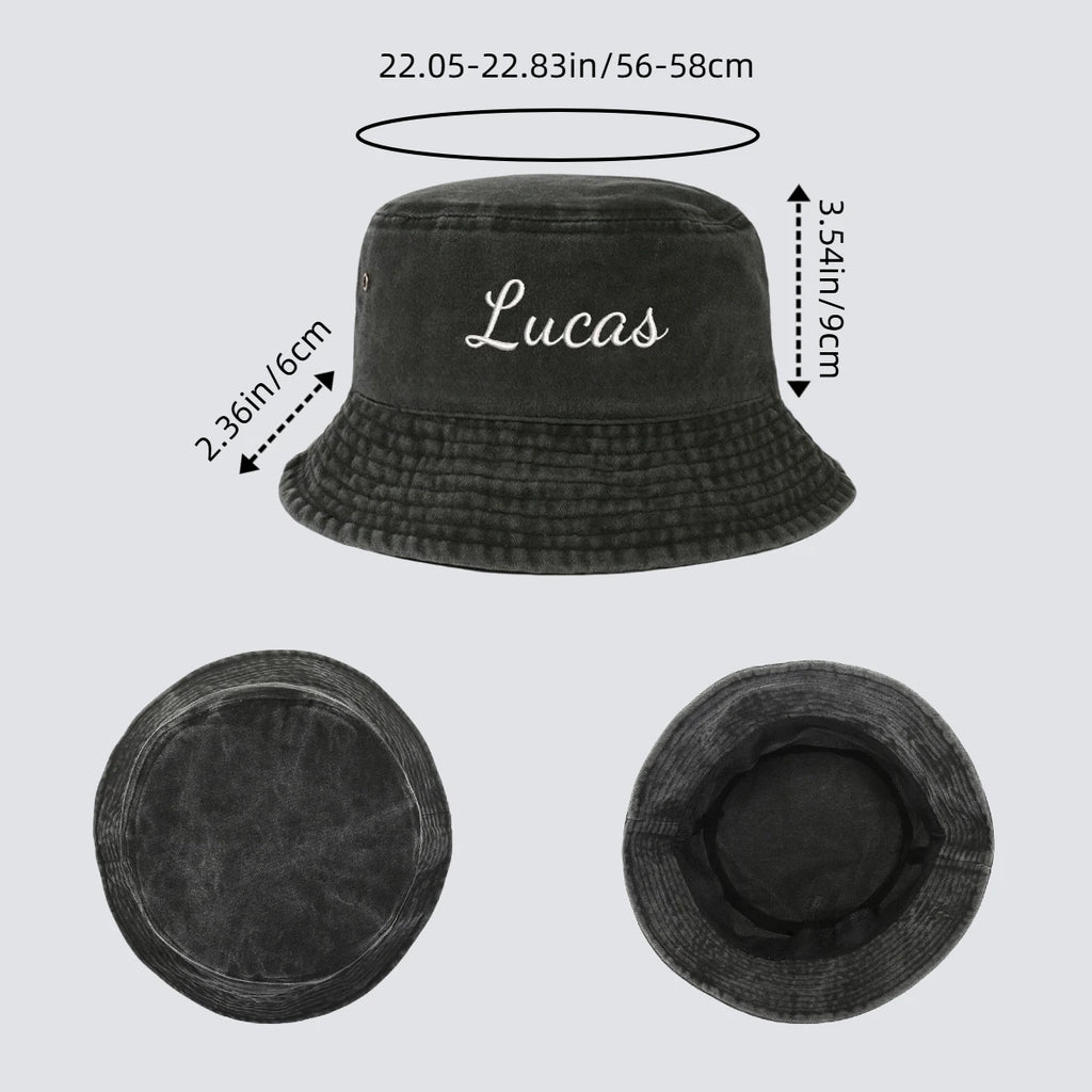 Chapeau Bob Personnalisé avec Logo Brodé, Casquette de Soleil Vintage pour l'Été et les Activités de Plein Air