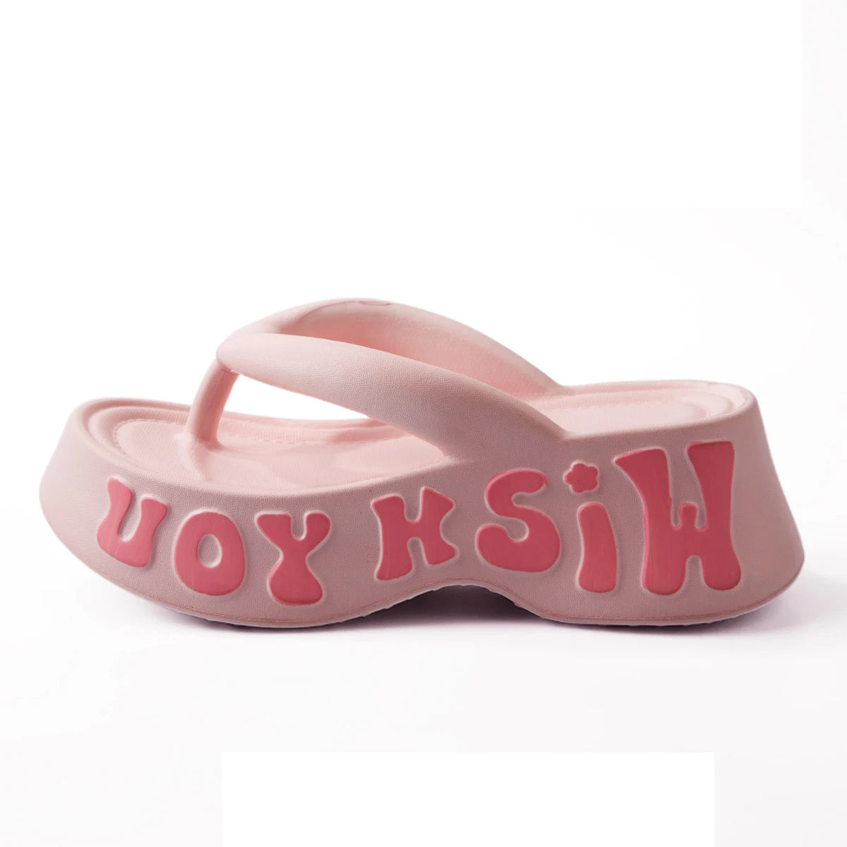 Sandales compensées antidérapantes pour femmes, nouvelle collection été 2026, en EVA, style claquettes de plage, avec lettres, simples et rehaussantes