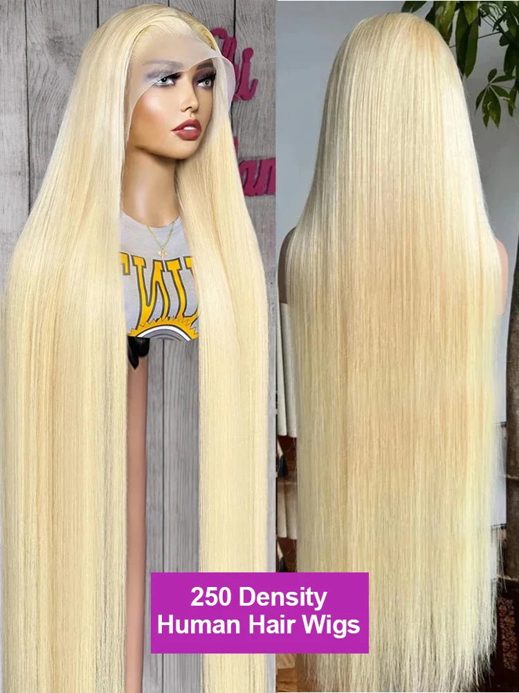erruque en cheveux humains lisses de couleur blonde, dotée d’une lace frontale HD 13x6 ou 13x4 pour un effet naturel et une ligne capillaire discrète. Avec sa densité de 250 %, elle offre un volume généreux et une chevelure épaisse.