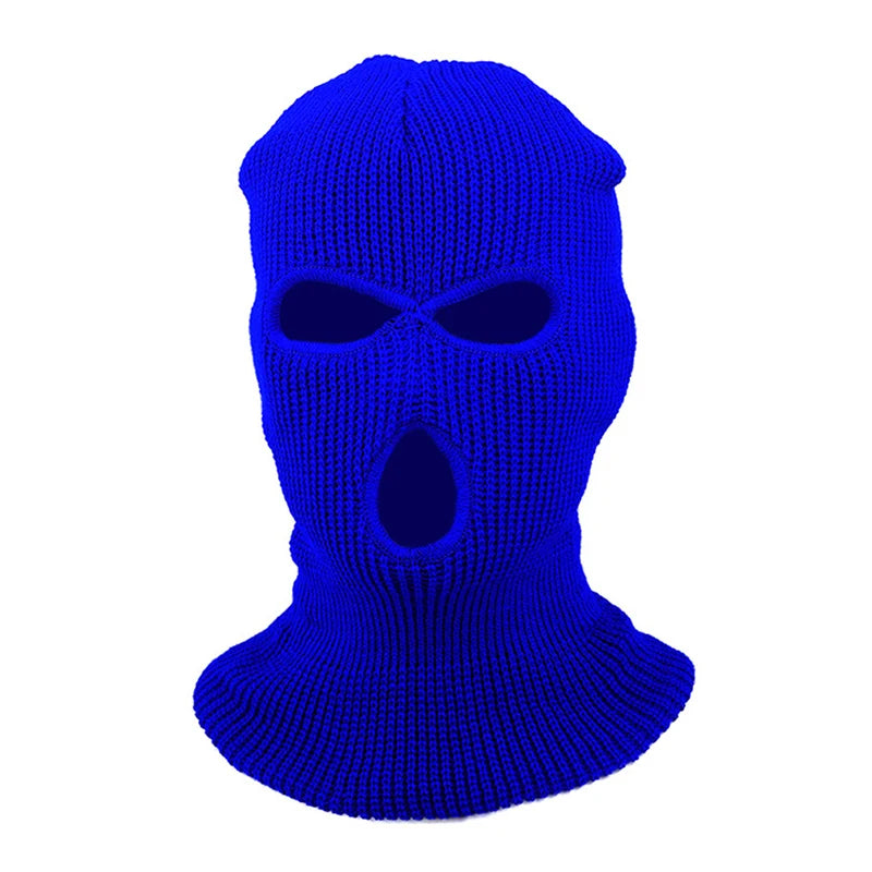 Masque de Ski complet tricoté à 3 trous, cagoule d'hiver, masque complet en tricot chaud pour les Sports de plein air, nouvelle mode