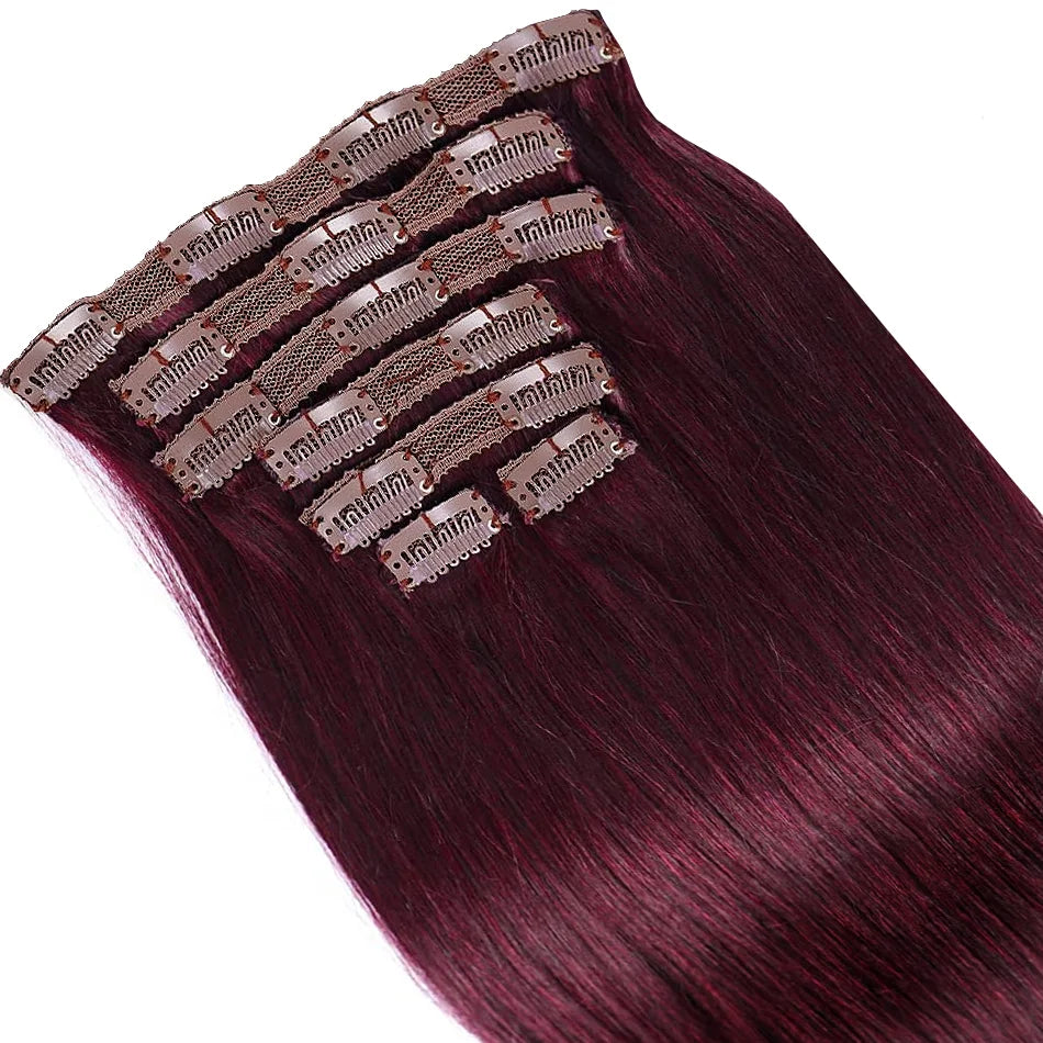 100% vrais cheveux humains blonds Clips dans les Extensions de cheveux paquets naturel noir en vrac blond 613 couleur Piano cheveux brésiliens 30 pouces