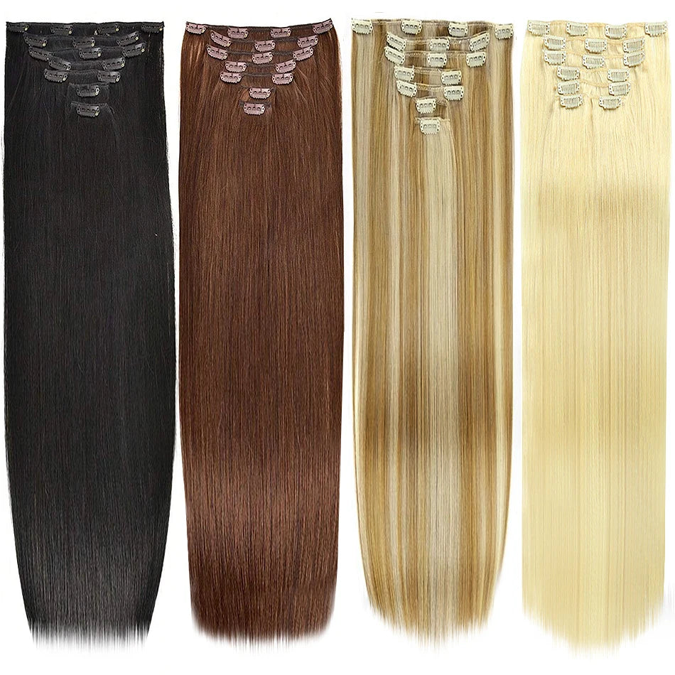 100% vrais cheveux humains blonds Clips dans les Extensions de cheveux paquets naturel noir en vrac blond 613 couleur Piano cheveux brésiliens 30 pouces
