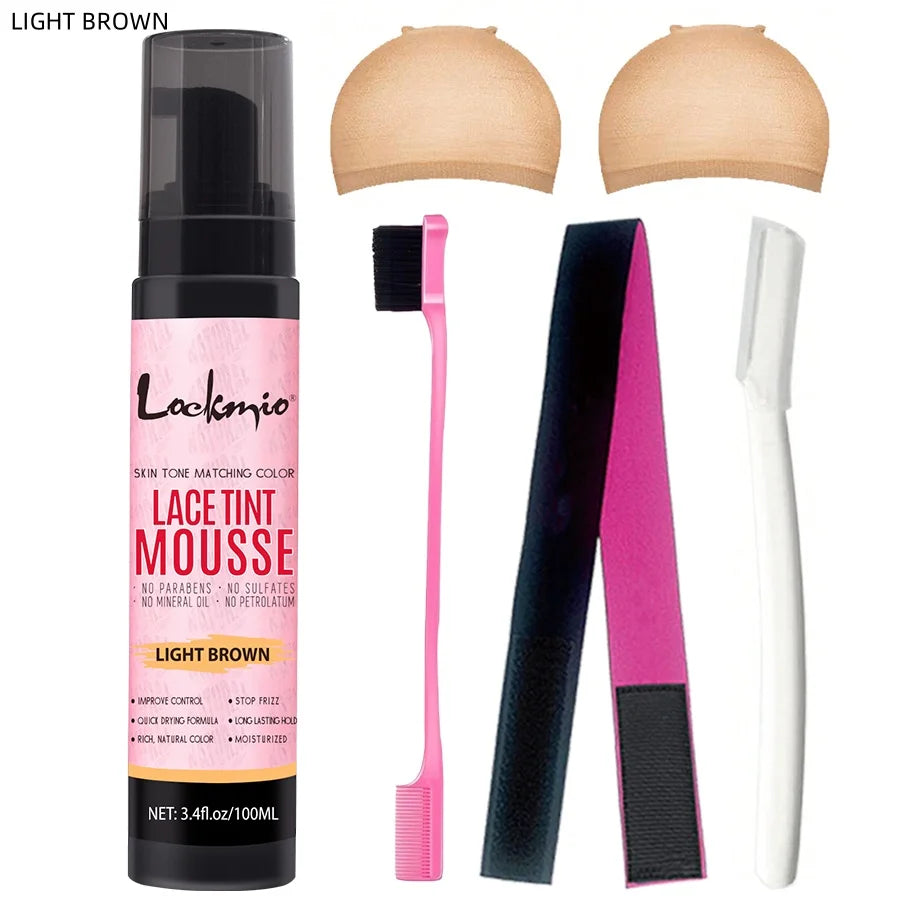 LOCKMIO – teinte naturelle en Mousse de Mousse teintée en Spray pour femmes, 100ML, perruques en maille, colorant Invisible ajusté pour la peau, perruque de Cosplay, brume de teinture