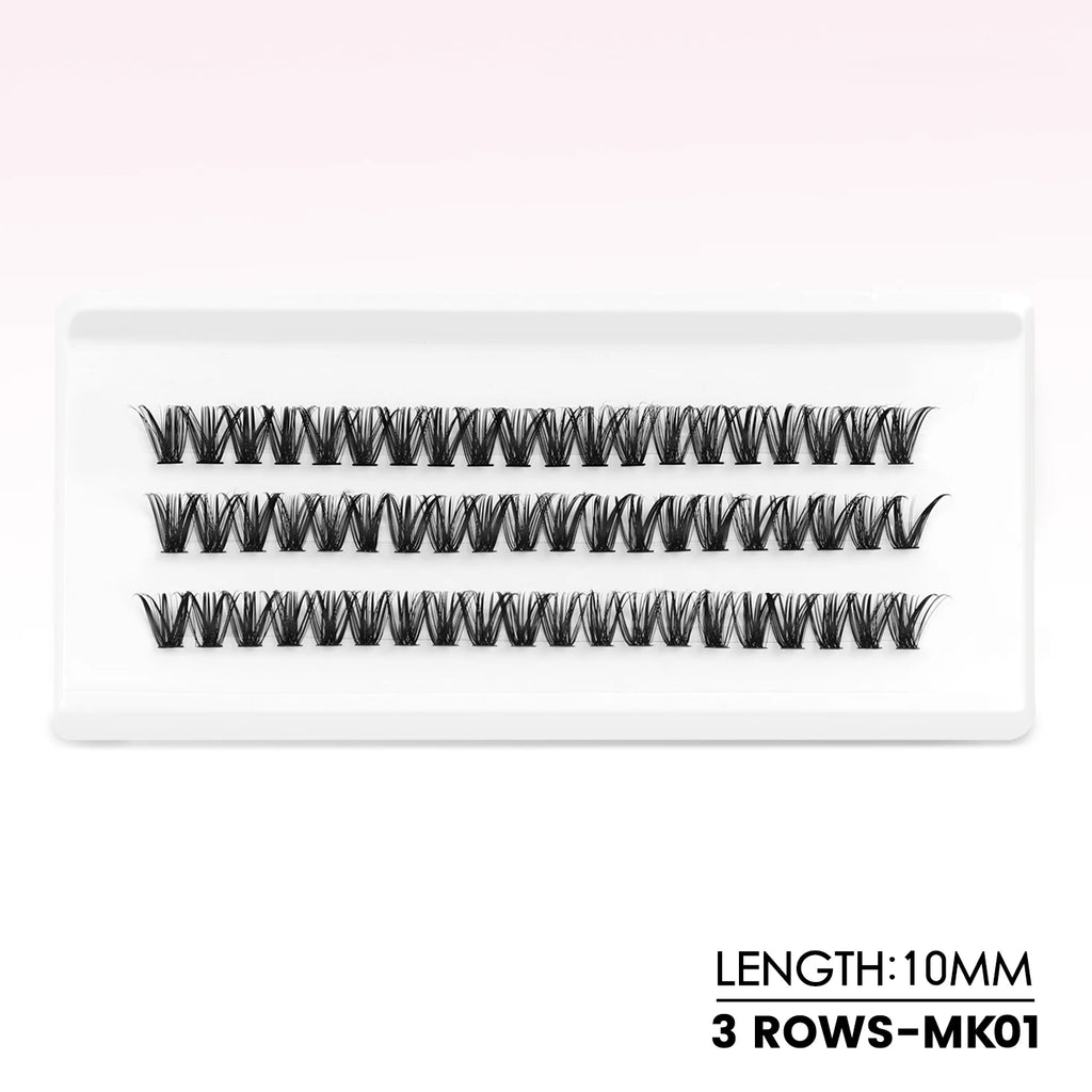 Kit de bouquets de faux cils – Extensions de cils individuelles en bouquets, effet volumineux et léger, plateau de tailles mixtes, avec colle et fixateur pour cils (Lash Bond & Seal) ainsi qu’une pince applicatrice incluse.