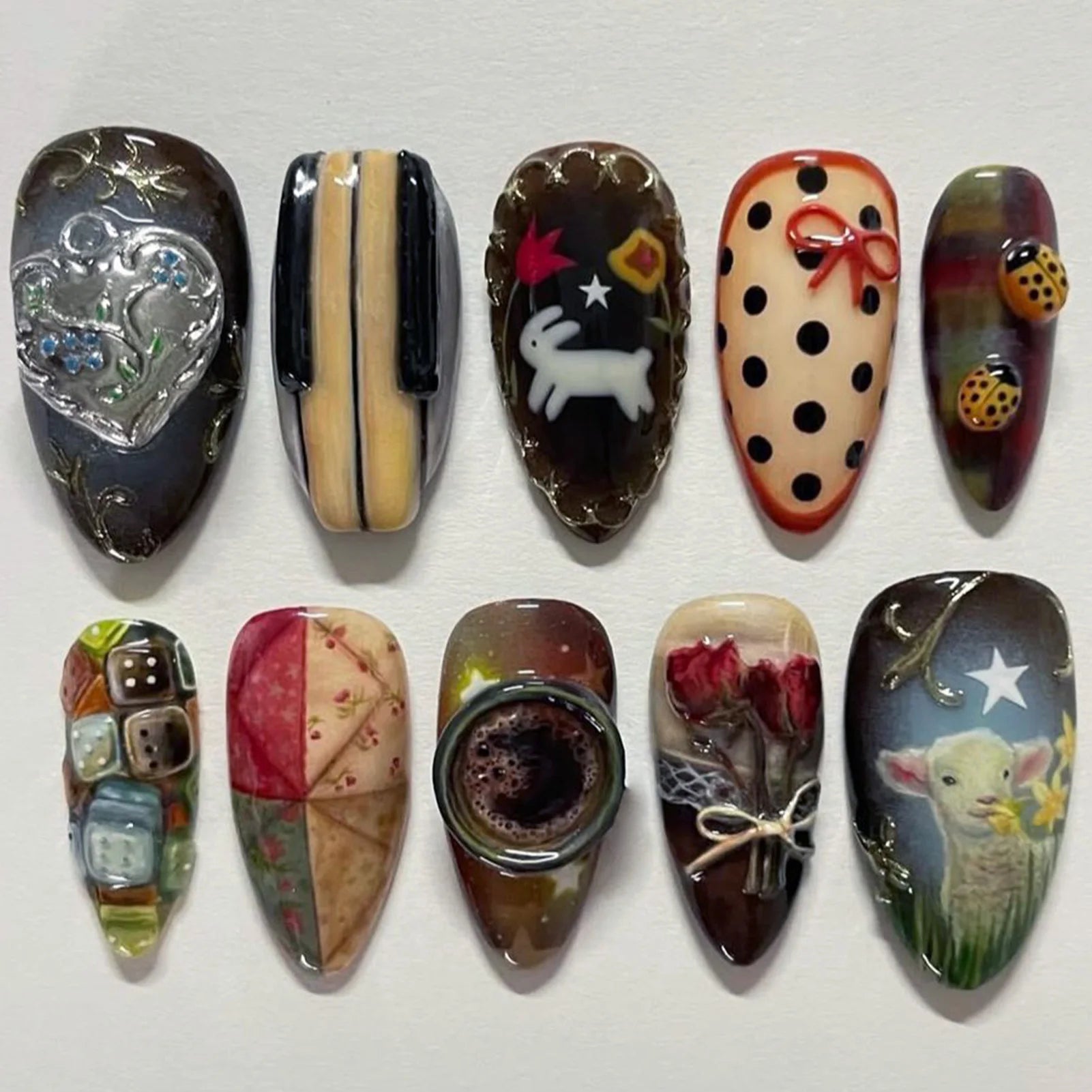 24 pièces de faux ongles à fleurs, style tendance, avec effet dégradé jaune et rose. Ongles portables à couverture complète, forme amande , à poser directement (Press-On Nails).