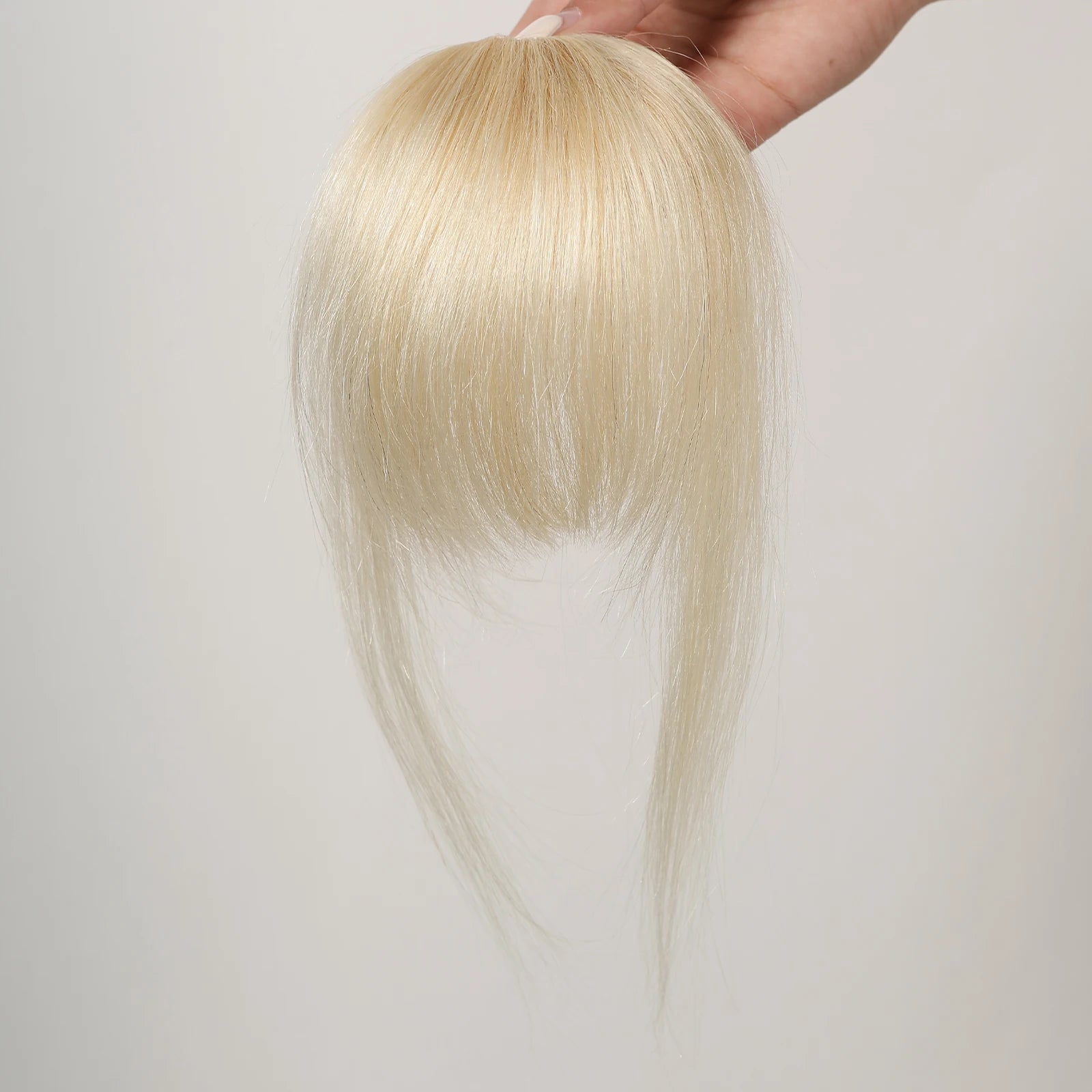 100% cheveux humains frange Clips dans Air frange frange postiche pour femmes platine blond Remy cheveux humains frange Extension de cheveux 4.5 pouces