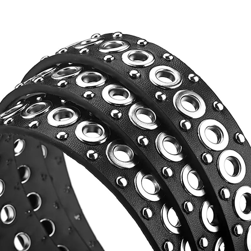 Ceinture fine à rivets pour femmes, à la mode, avec boucle à aiguille personnalisée, tendance de rue, Style Punk HipHop Y2K, avec ceinture en jean