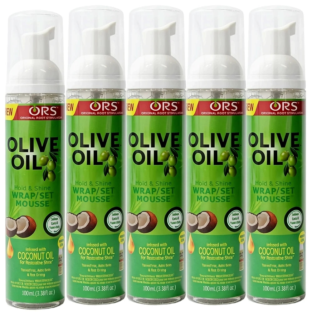 Mousse pour cheveux bouclés (100 ml) – Mousse coiffante pour perruques et cheveux naturels, à tenue forte avec huile d’olive. Mousse anti-frisottis pour définir et fixer les boucles
