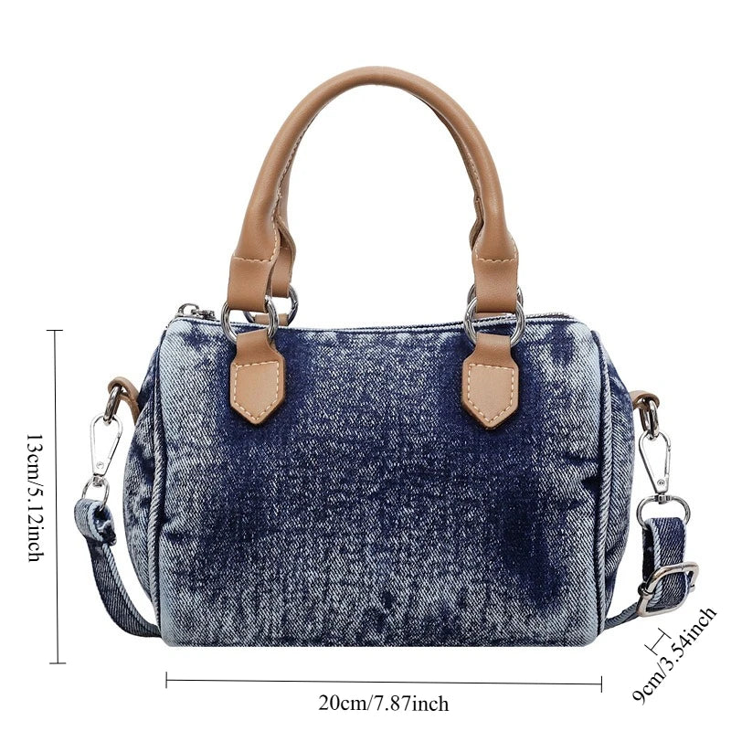 Sac bandoulière classique en jean délavé de haute qualité, sac à main décontracté à porter sous le bras, style coréen, sac de transport pour le quotidien