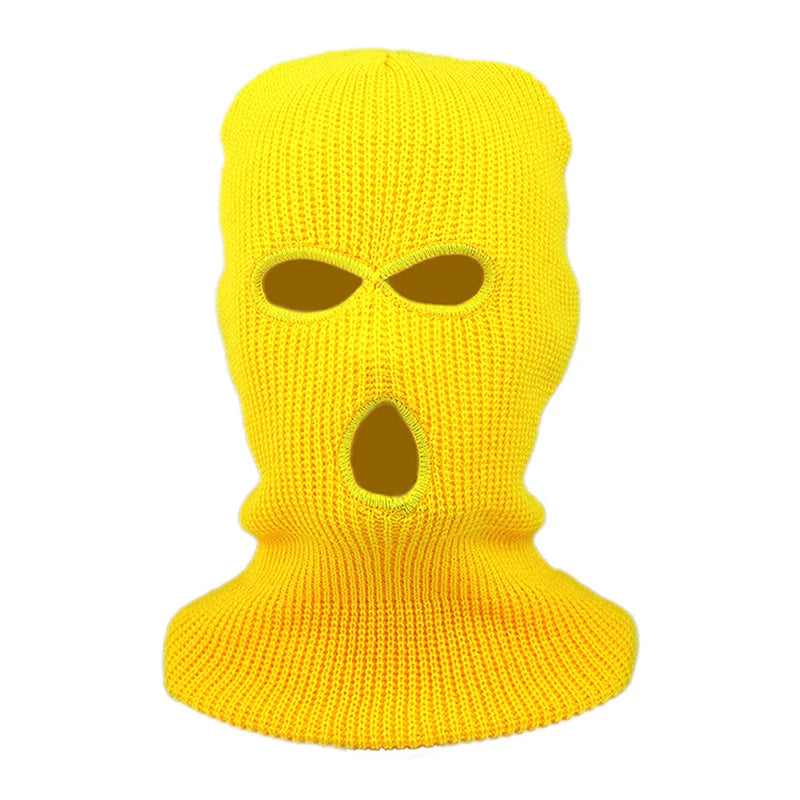 Masque de Ski complet tricoté à 3 trous, cagoule d'hiver, masque complet en tricot chaud pour les Sports de plein air, nouvelle mode
