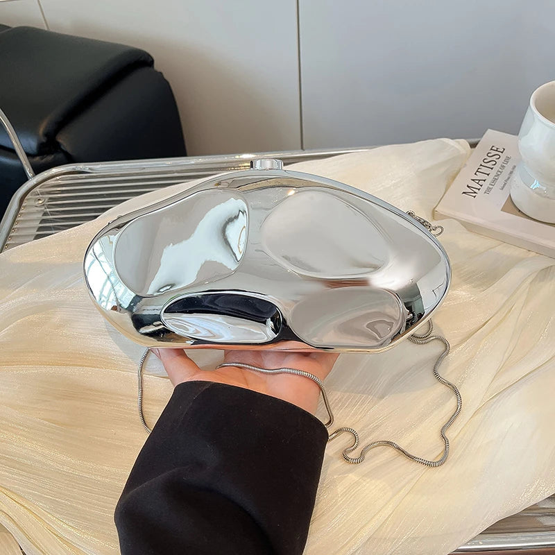 Sac à main en or pour femmes, pochettes à chaîne, mode géométrique, Mini bourse de soirée, boîte à bandoulière en acrylique de qualité, sacs à rouge à lèvres, 2025