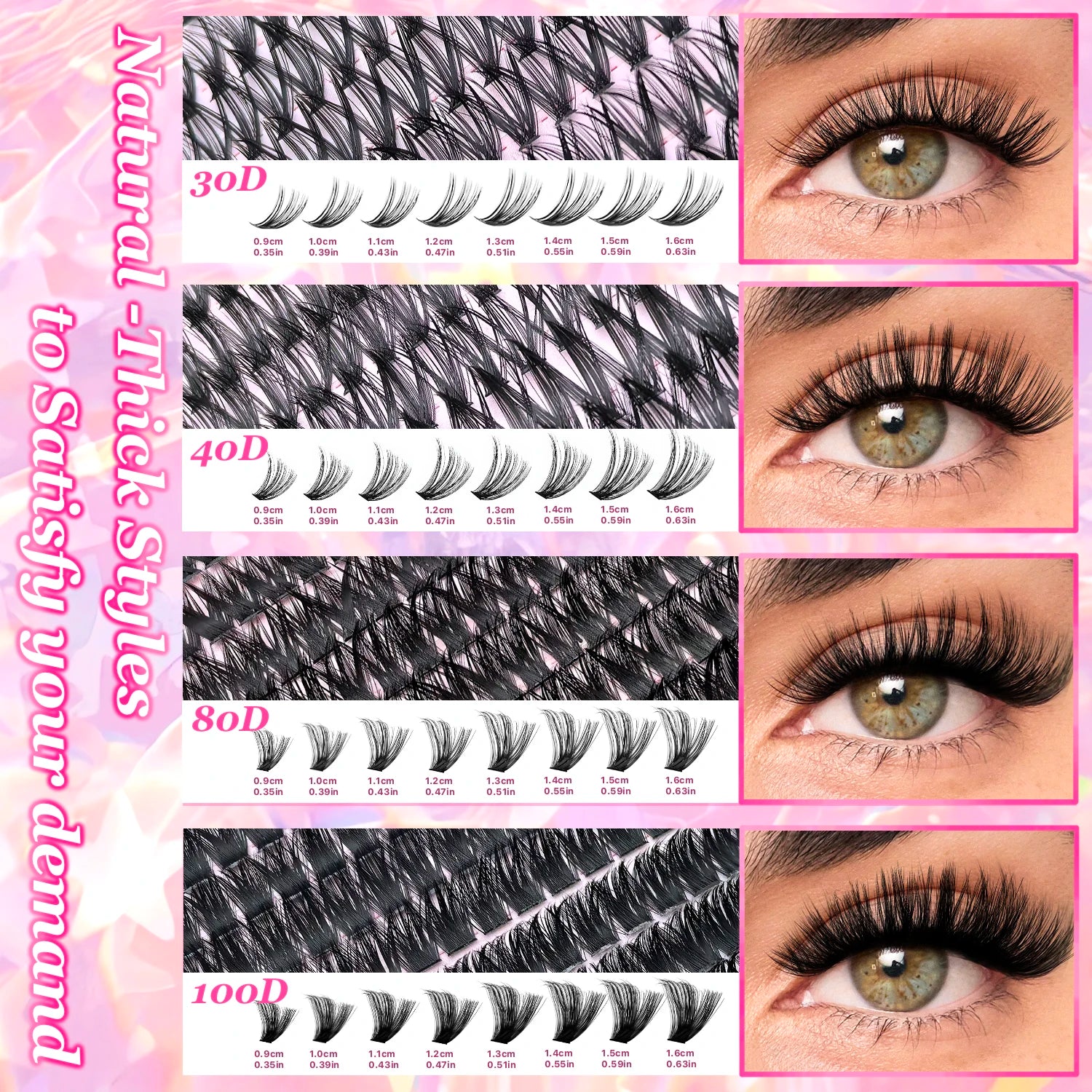 Kit d’extensions de cils DIY en bouquets – Faux cils individuels à poser soi-même, longueurs de 9 à 16 mm. Effet léger et naturel (wispy). Kit complet incluant colle (bond) et fixateur (seal) pour une meilleure tenue des cils