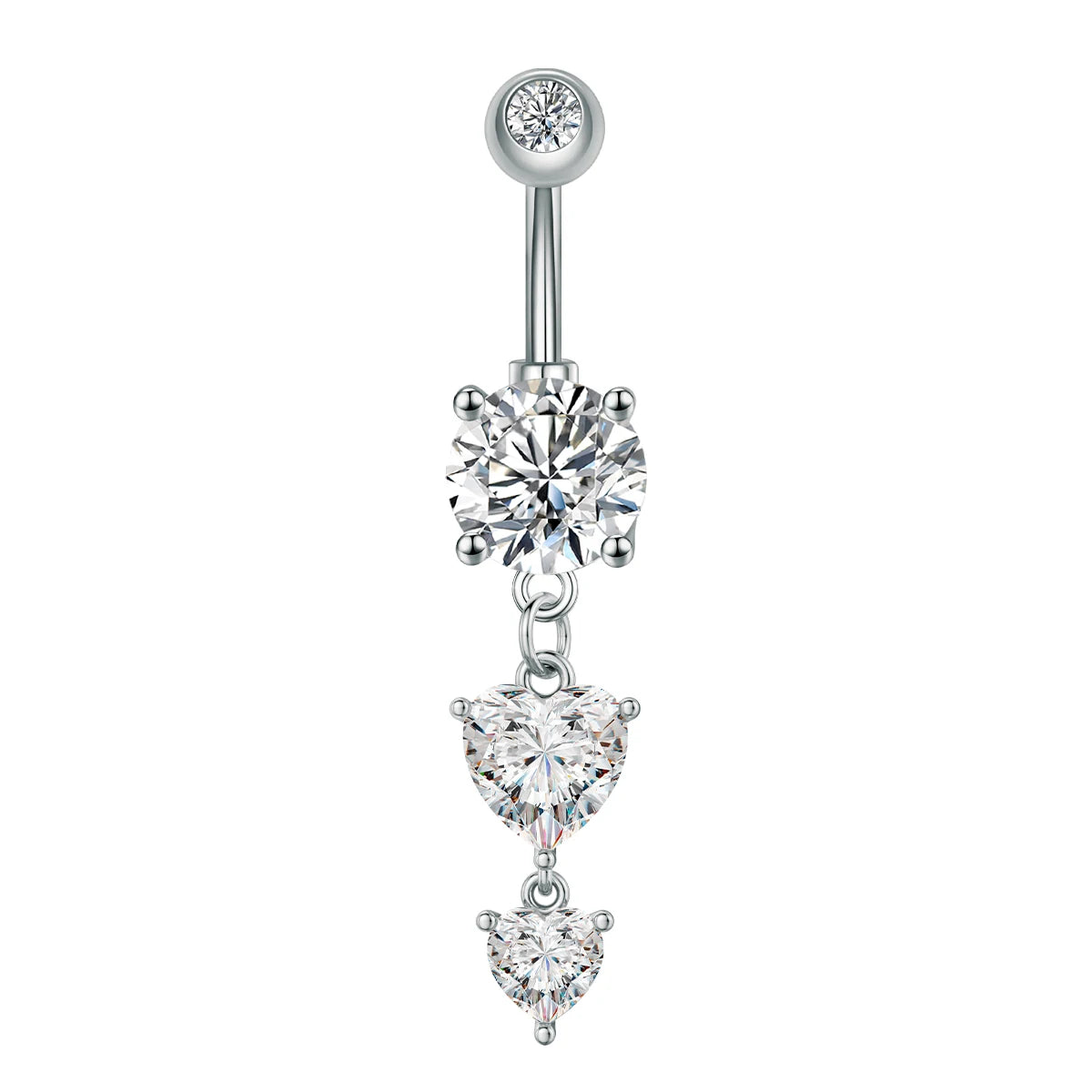 Anneaux de nombril série couleur or, carillon éolien, fleur pendante, cœur, anneau de ventre en acier inoxydable, bijoux de perçage de nombril, 1 pièce