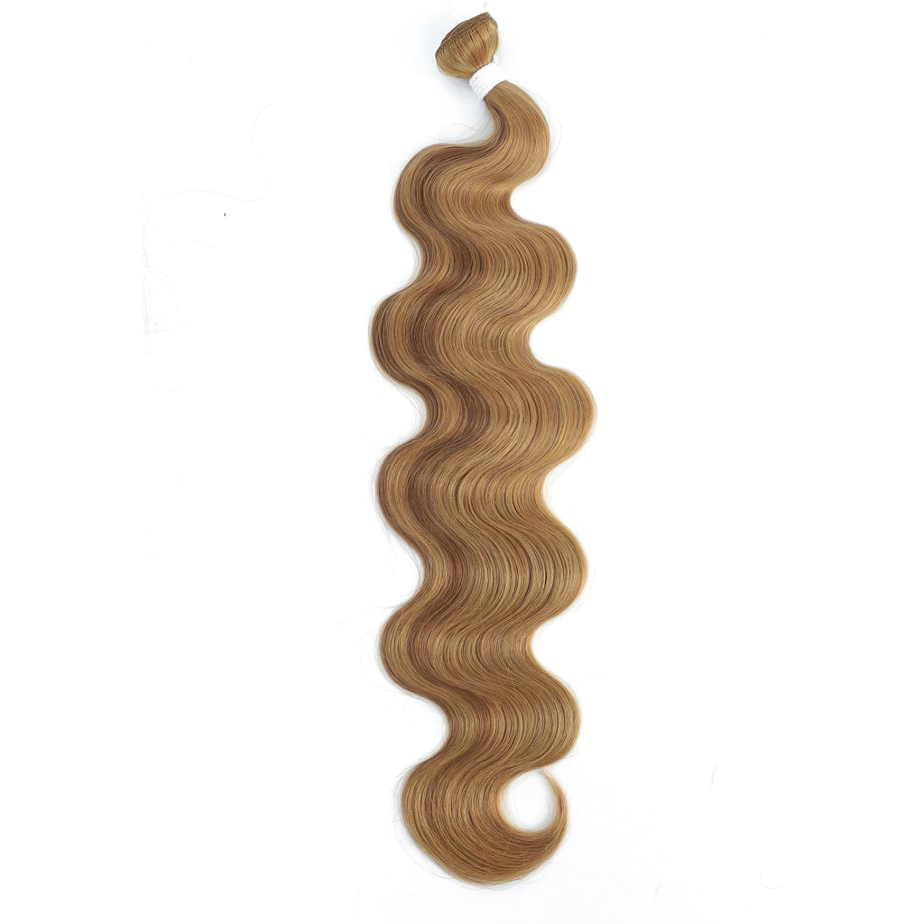 Mèches synthétiques Body Wave colorées 613, Extensions capillaires naturelles blondes Piano, queue de cheval épaisse ombrée, tissage de cheveux amples et profonds