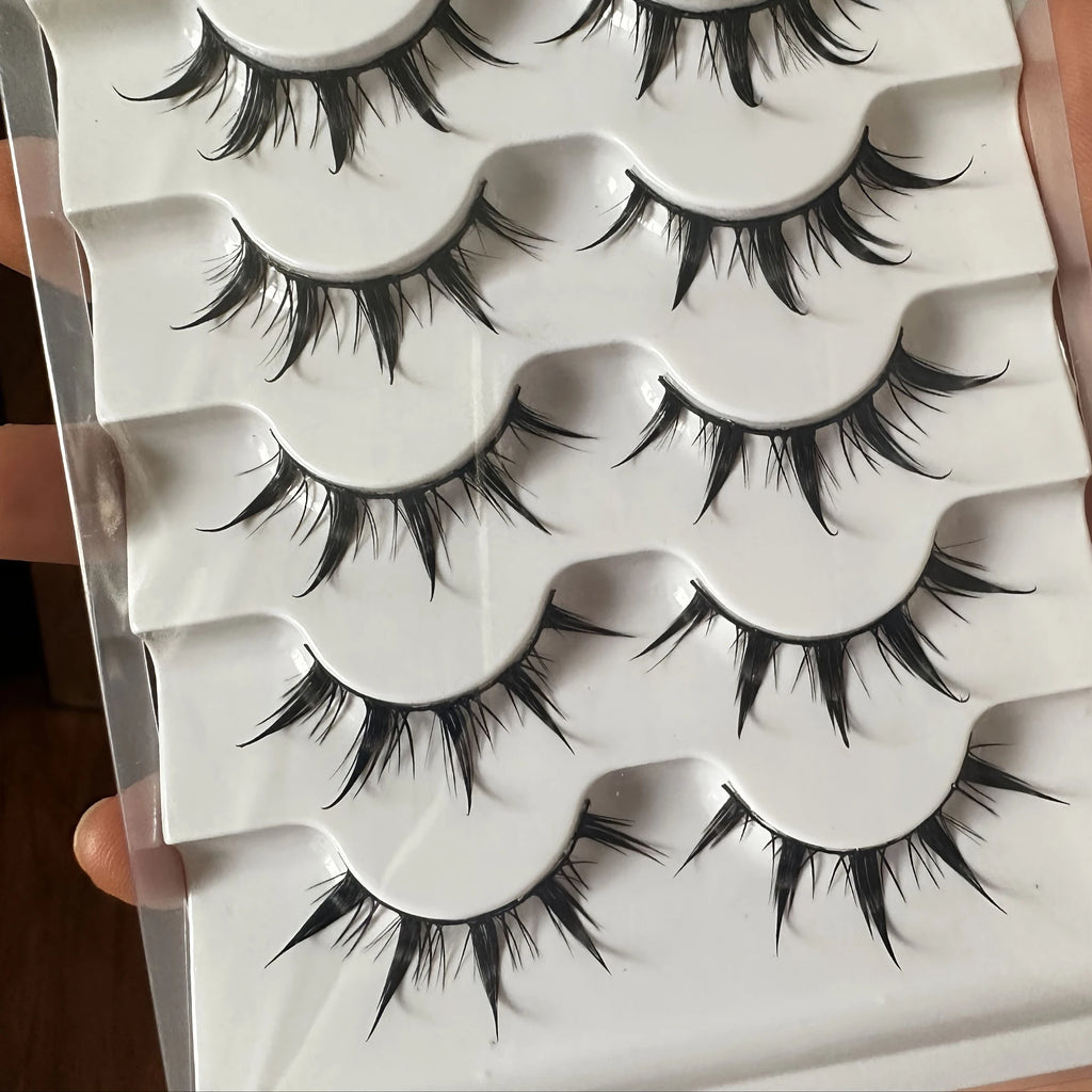 10 paires/2 paquets de faux cils inspirés d'anime, faux cils yeux de dessin animé, Style démon d'aspect dramatique, volumateur et allongement