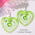 Boucles d’oreilles pendantes superposées en acrylique rose en forme de cœur, style Y2K vintage, pour femmes et filles, bijoux d’été doux pour soirée, accessoires de fête, cadeau.