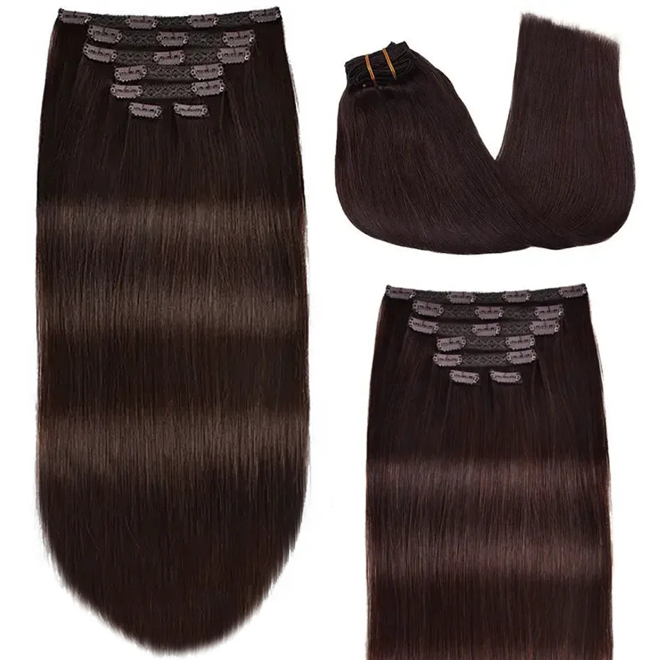 100% vrais cheveux humains blonds Clips dans les Extensions de cheveux paquets naturel noir en vrac blond 613 couleur Piano cheveux brésiliens 30 pouces